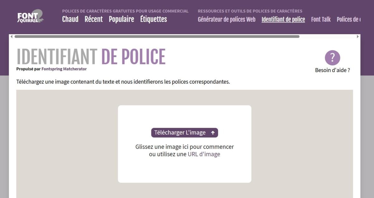 Загрузить изображение на FontSquirrel. 