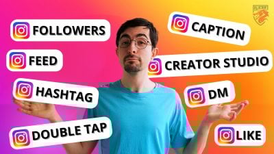 Ilustración de algunas palabras que debes conocer en Instagram.