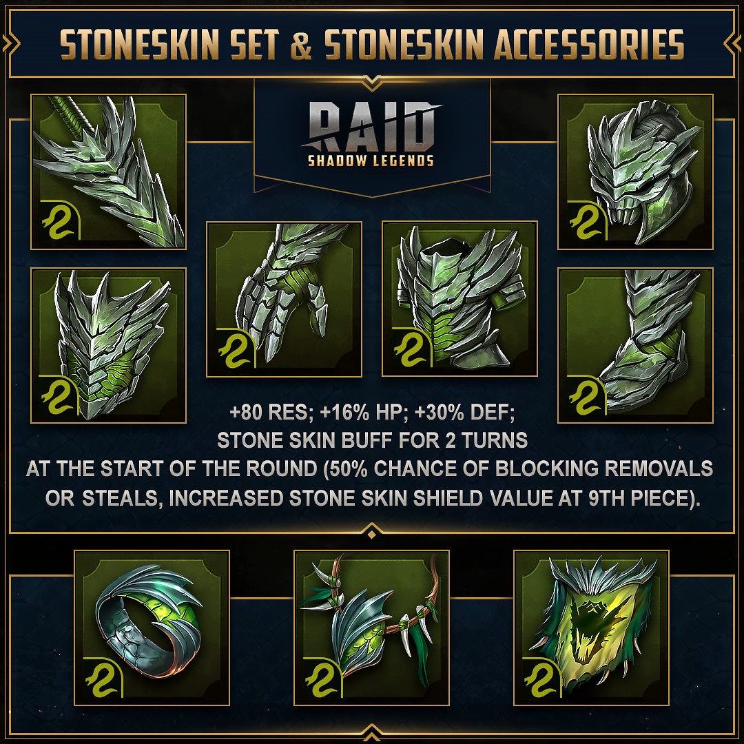 Stoneskin-sæt og tilbehør til stoneskin de RSL