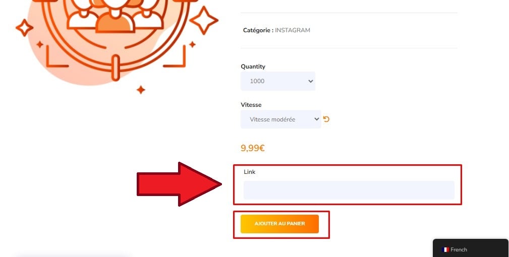 Tautan ke profil Insta di mana pengikut dapat ditambahkan
