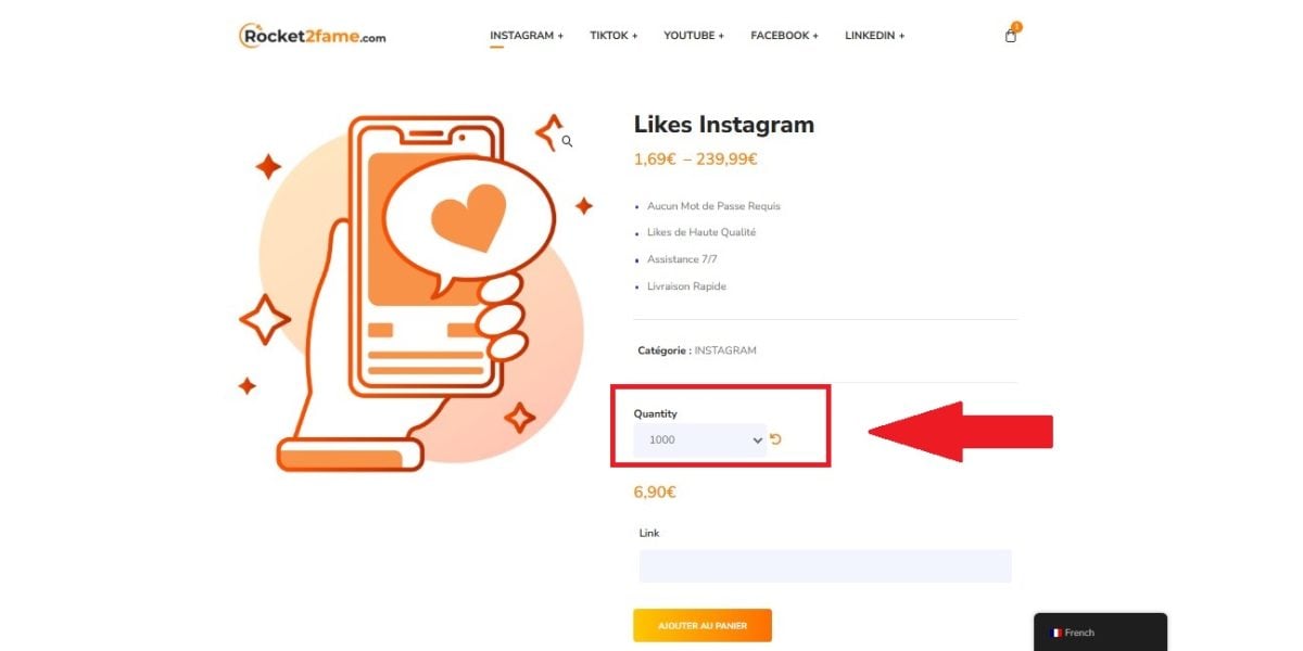 Rocket2fameで購入するインスタいいね！の数