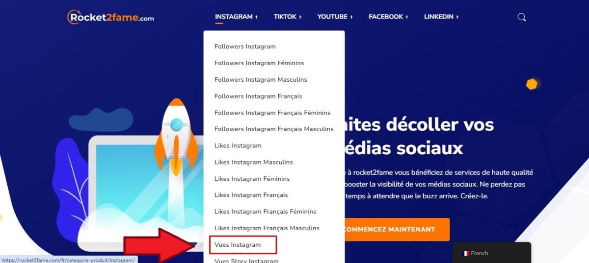 Køb visninger på Rocket2fame-hjemmesiden
