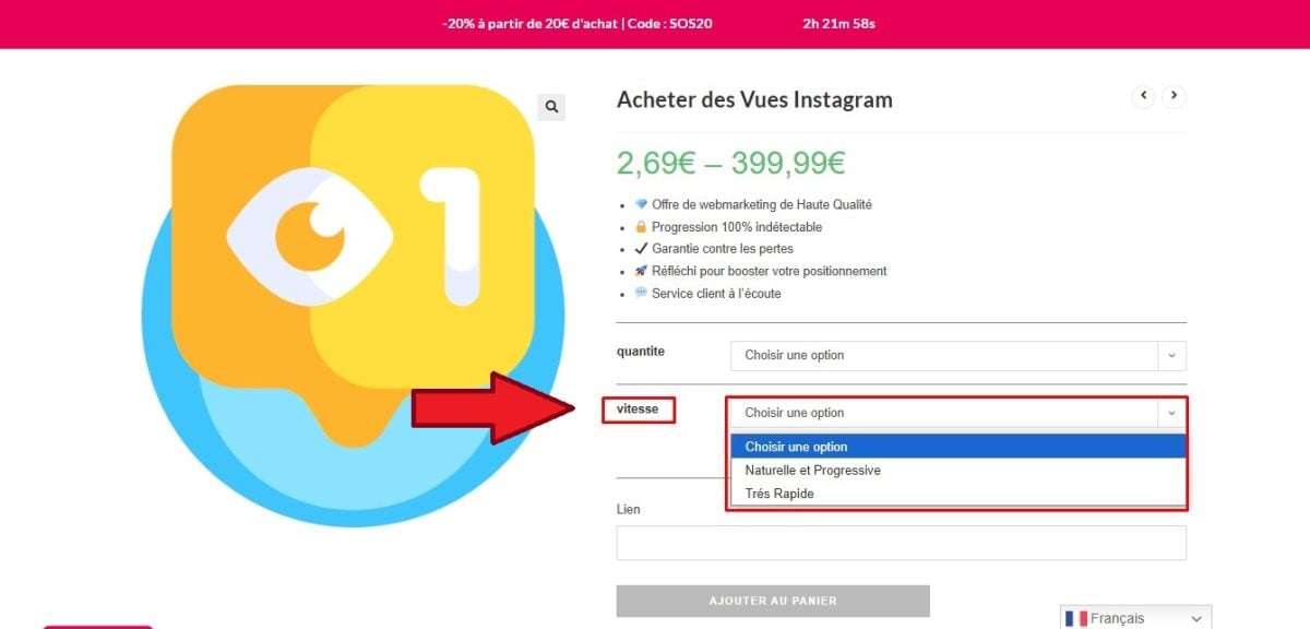 Vælg den hastighed, hvormed visningerne skrider frem på Insta-publikationen