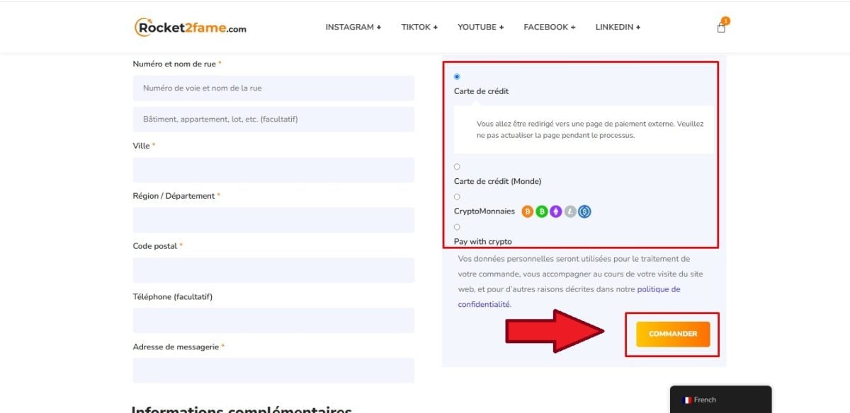 Betaling for visninger på Rocket2fame