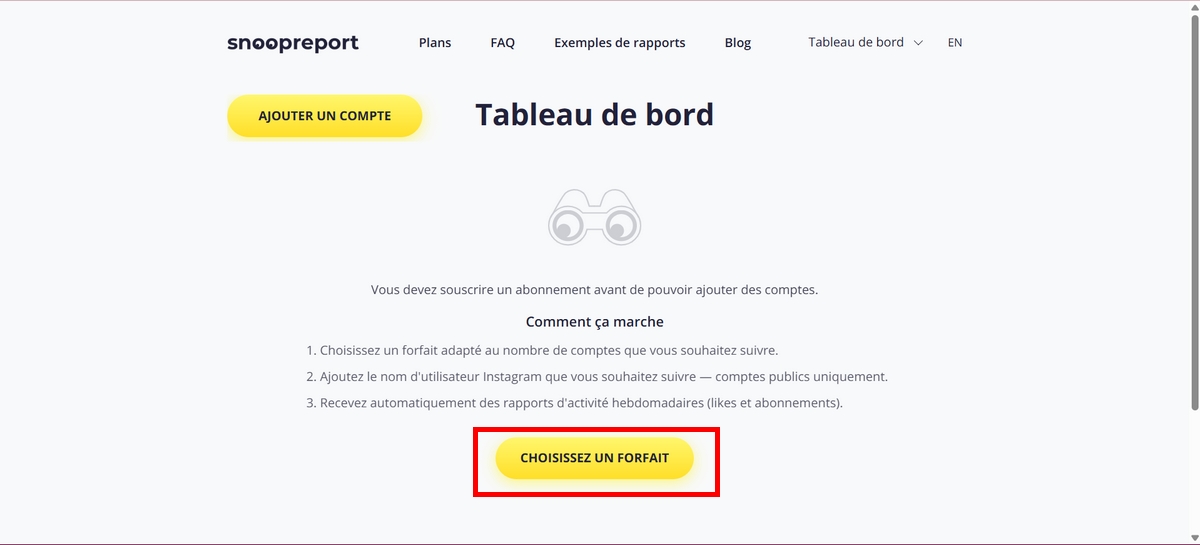 Выбрать тарифный план Snoopreport