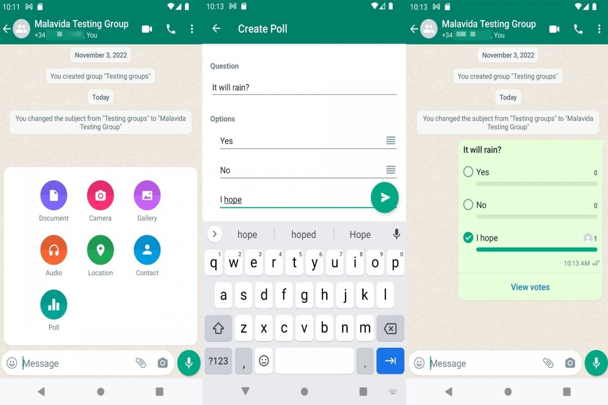 Haz una encuesta en WhatsApp