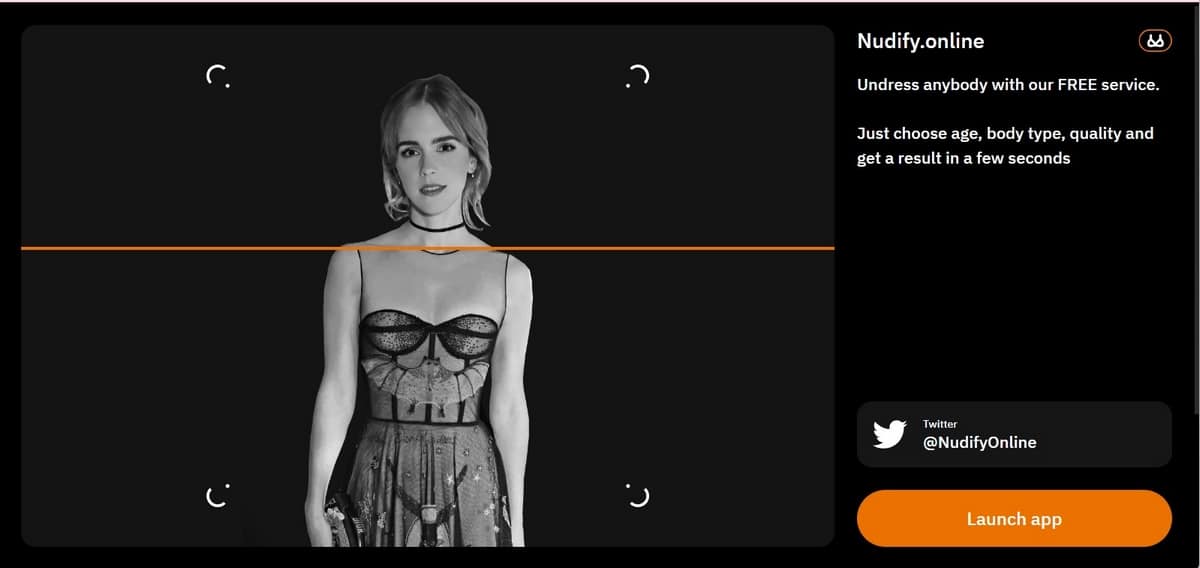 Image représentative de l'interface de Nudify.online
