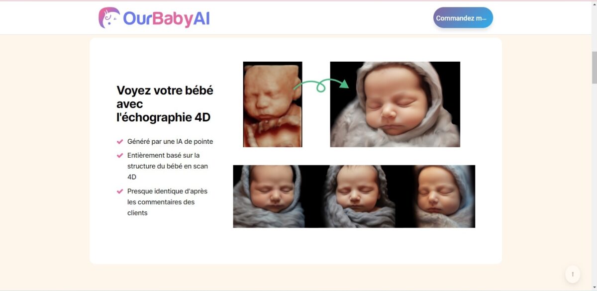image réprentative de l'interface du site our Baby AI
