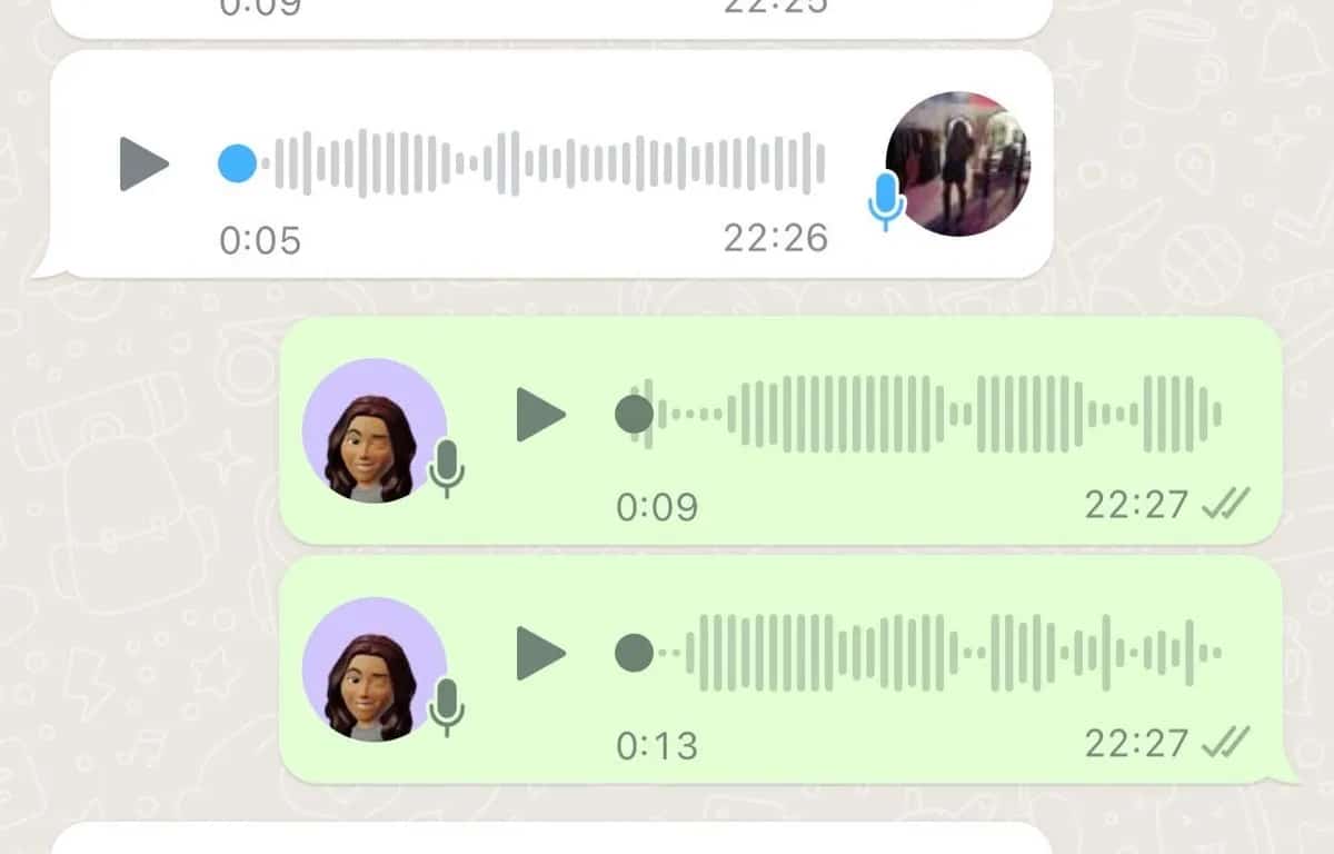Ilustração visual das mensagens de voz no WhatsApp