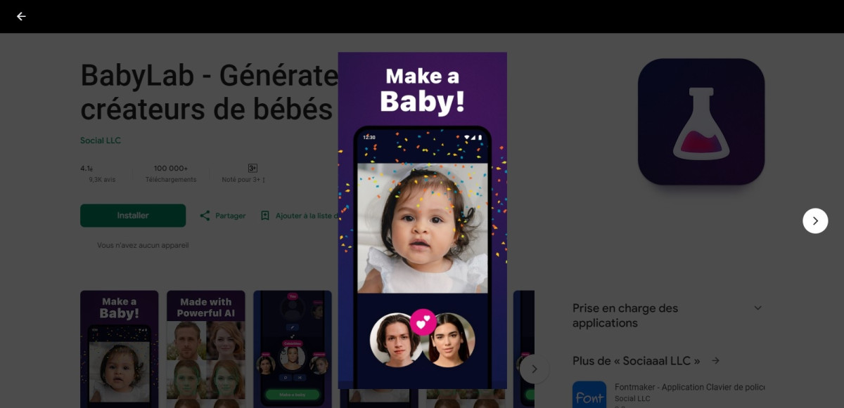 Image représentative de l'interface de BabyLab 