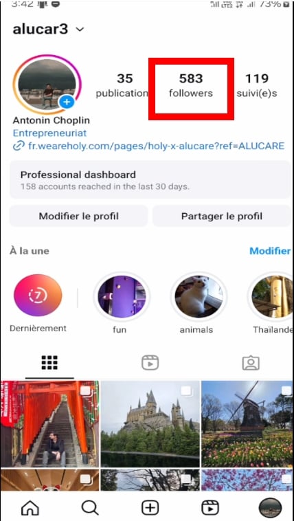 Haz clic en Seguidores de Instagram para eliminar a una persona de la plataforma.