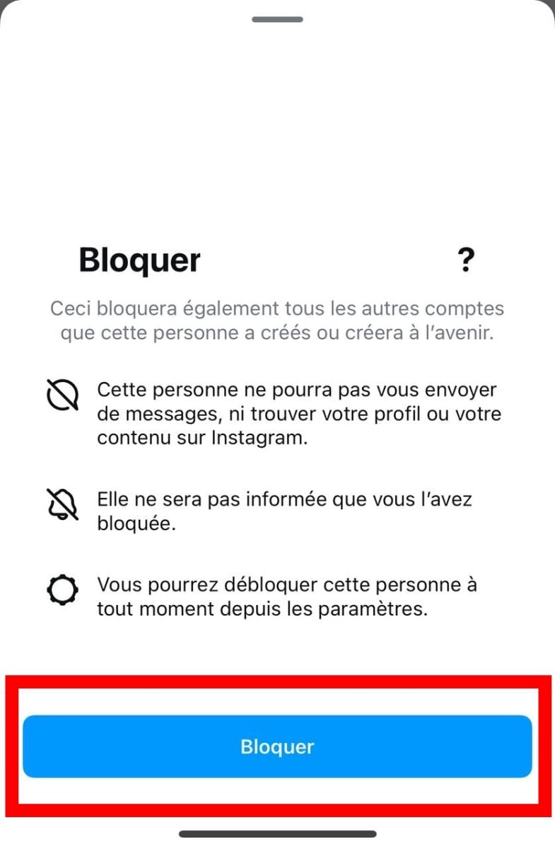 Confirmar que alguien ha sido bloqueado en Instagram