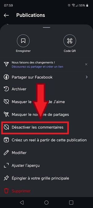 Desactivar los comentarios de una publicación de Instagram