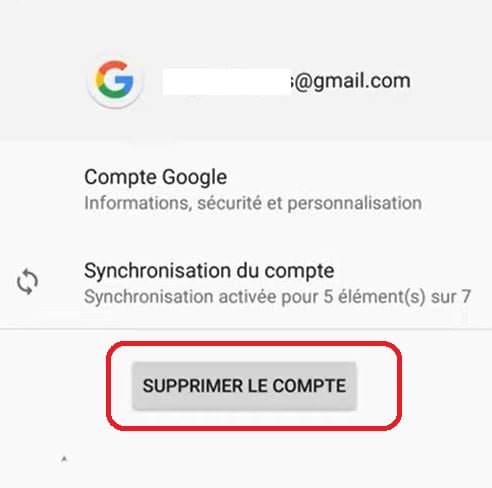 点击“删除账户”将其从Android设备中移除。.