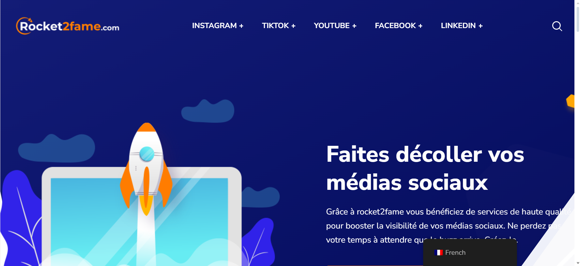 通过 Rocket2fame，您可以找到为 Facebook 之外的其他社交网络量身定制的服务。
