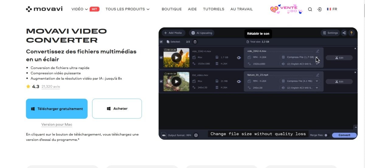 Sitio web de Movavi Video Converter