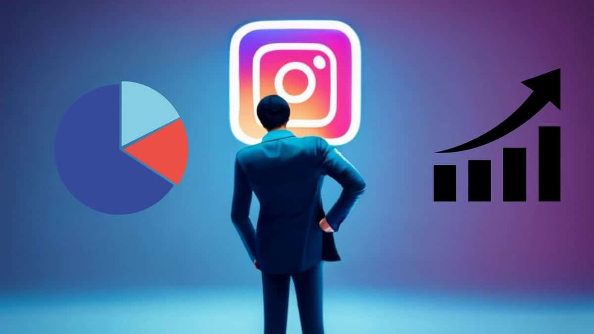 Illustration en image d'une personne analysant un compte Instagram gratuitement 