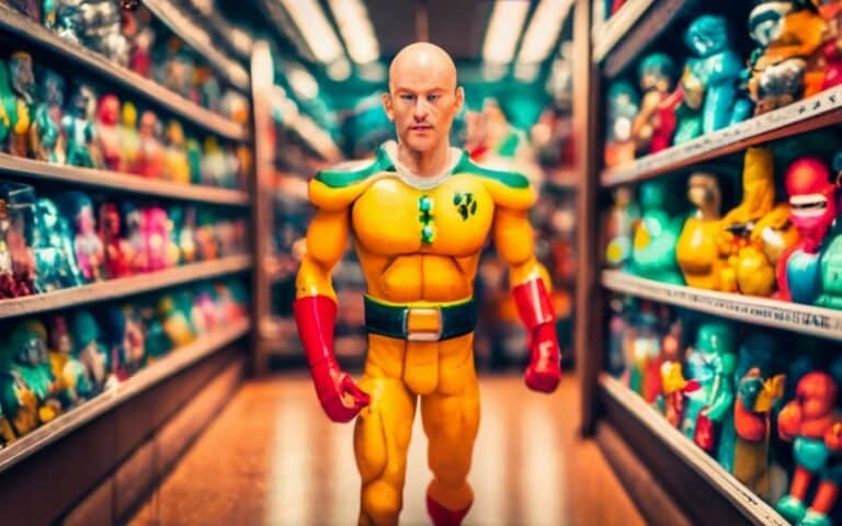 Illustration af One Punch Man-actionfigurer