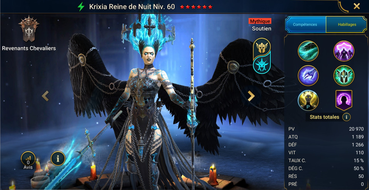 Guide to mastery, grace and artifacts on Krixia Reine de Nuit (Night Queen Krixia) on RSL 