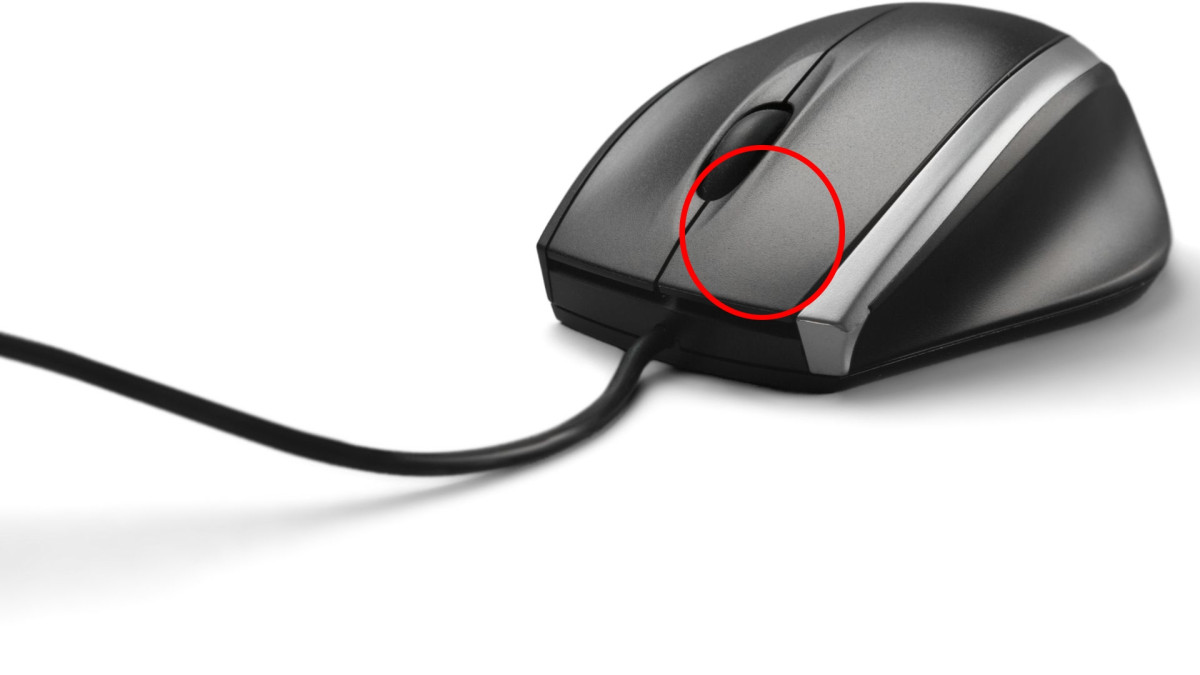 ilustrasi mouse dengan lingkaran di sisi kiri