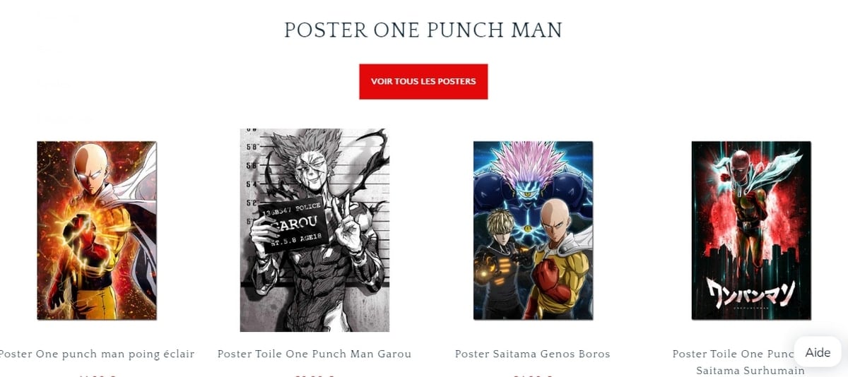 Illustration en image des Posters One Punch Man