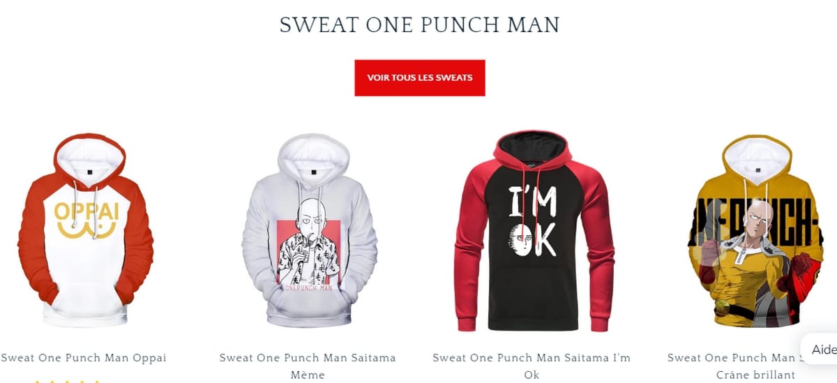 One Punch Man Sweatshirt illustration