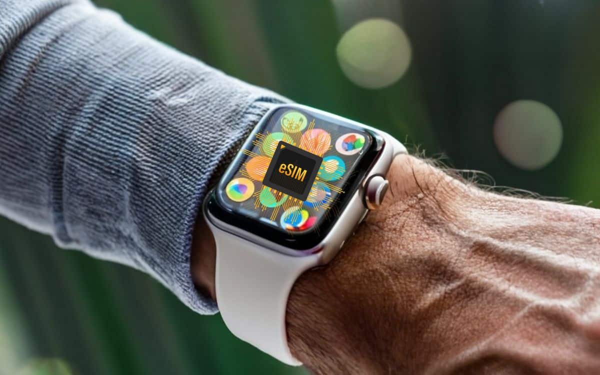 Illustration of eSIM on Apple Watch