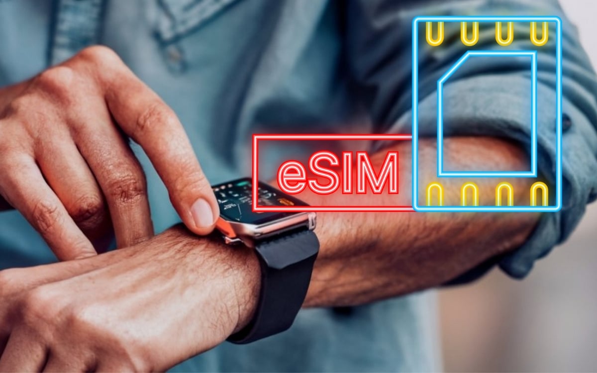 Bildliche Darstellung der eSIM auf Verbundene Uhr