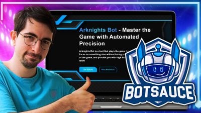 Ilustração do BotSauce, o melhor bot clicker automático dos Arknights