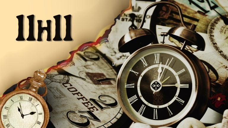 Ilustração da hora-espelho das 11:11