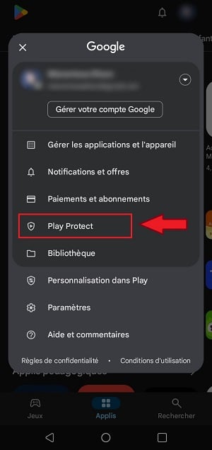 Accesso a Play Protect su cellulare