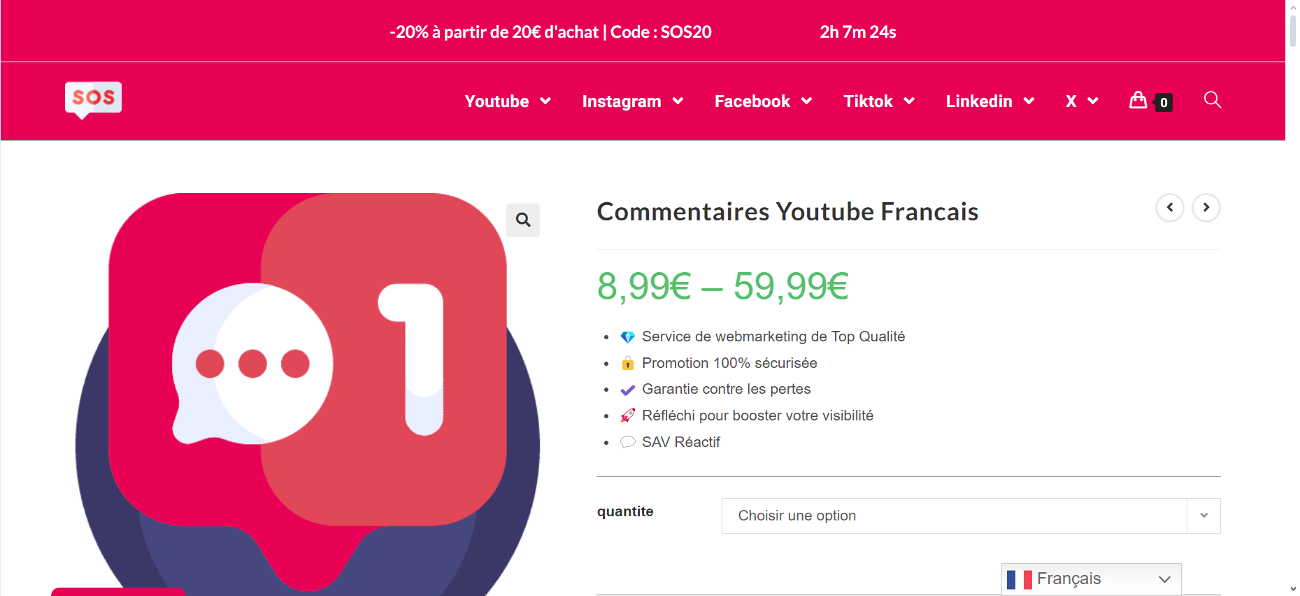 ¡Compra comentarios para YouTube desde sólo 8,99 euros con Sosvues! 