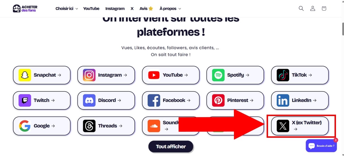 ファン購入でツイッターを選択