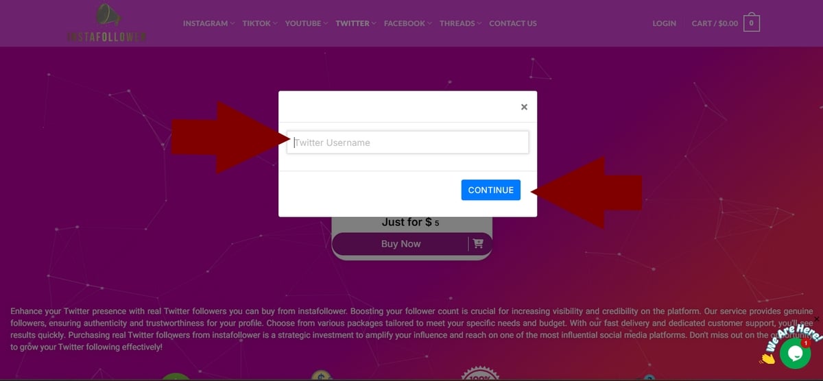 名前を入力し、Continue