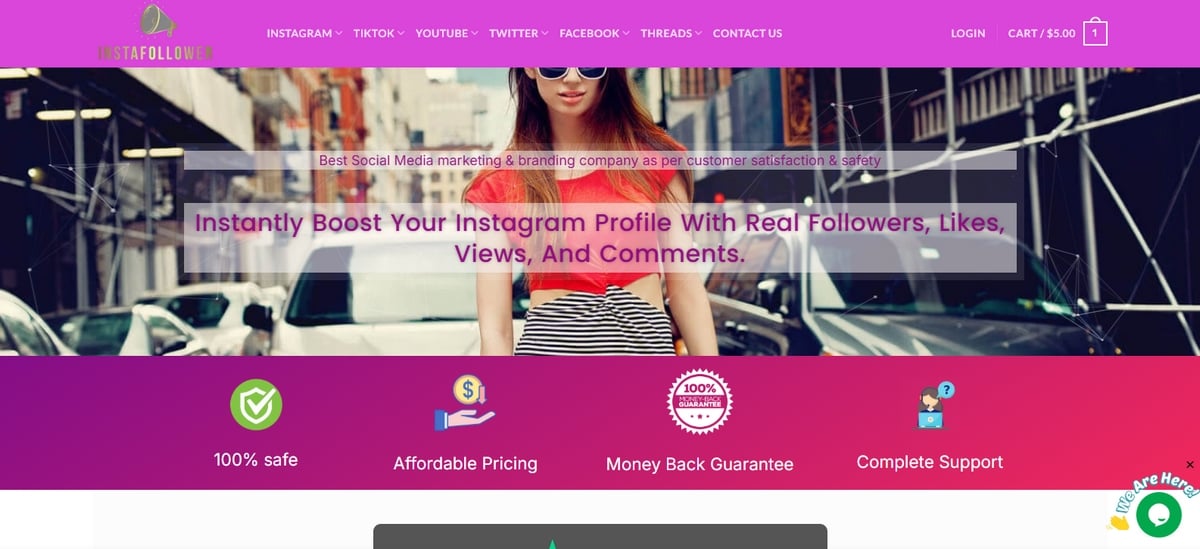 InstaFollowerのメイン・インターフェース
