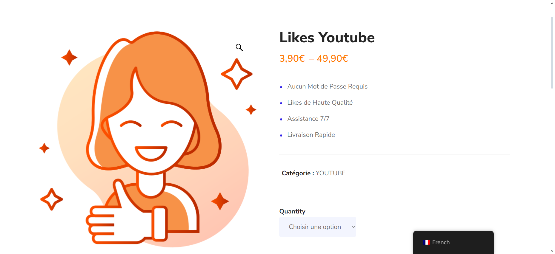 Aquí tienes un resumen de los precios que ofrece Rocket2fame para comprar likes en YouTube