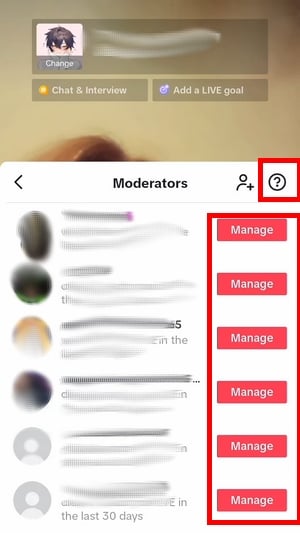 Menambahkan atau mengelola moderator langsung