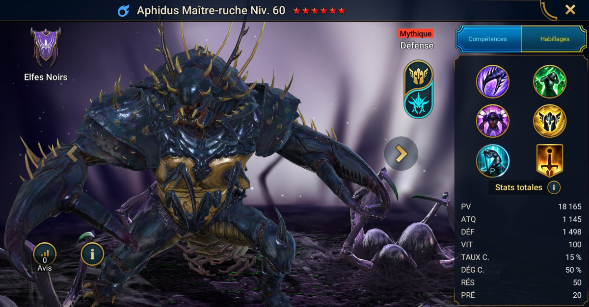 Mastery, grace and artifact guide on Aphidus the Hivelord on RSL 