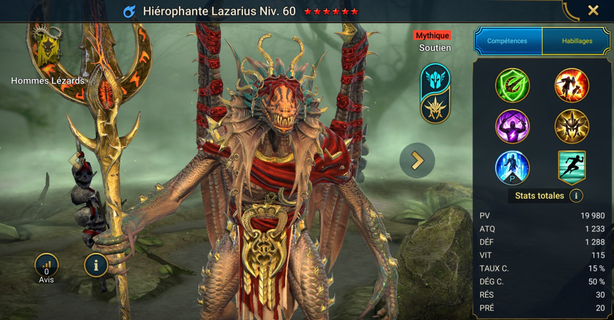 Mastery, grace and artifact guide to Hierophant Lazarius on RSL 