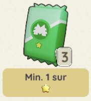 Illustrazione di una confezione di adesivi verdi a 1 stella Monopoly go