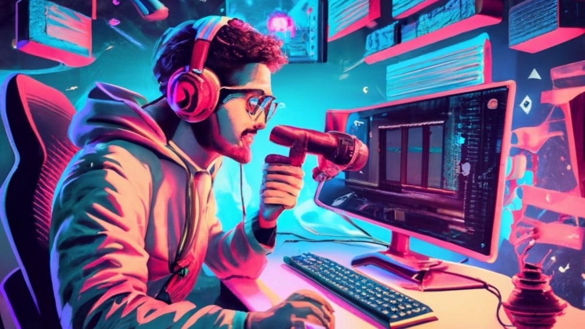 Ilustrasi streamer yang siap meluncurkan alirannya 