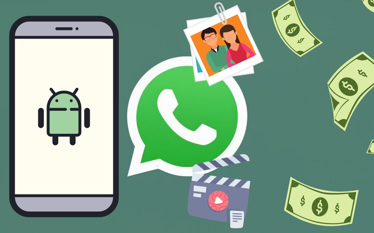 Ilustração do armazenamento de fotografias/vídeos do WhatsApp no Android