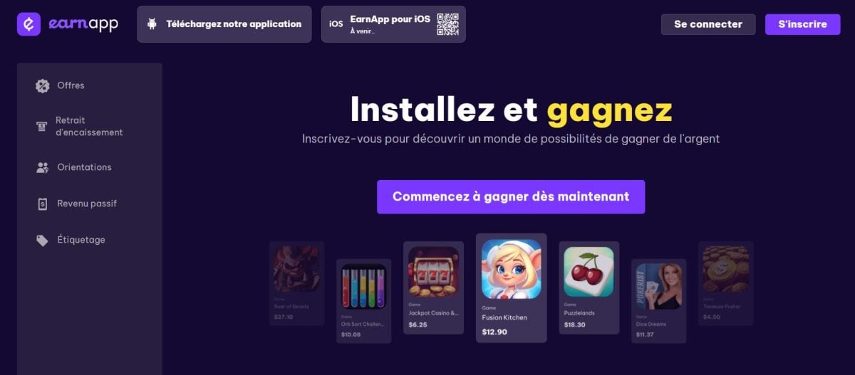 Earnapp, l'app che permette di guadagnare denaro.
