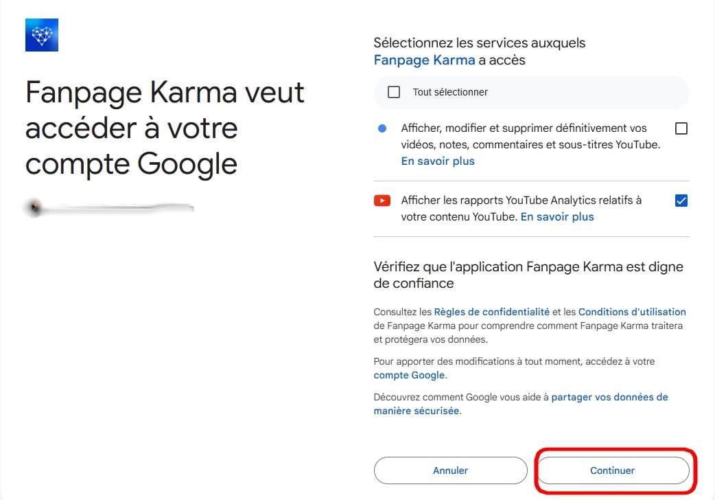 Choix des services de Fanpage Karma voulu