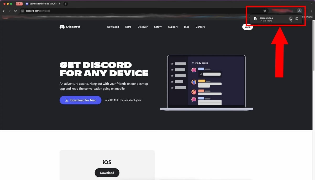Klik på den downloadede fil Discord.