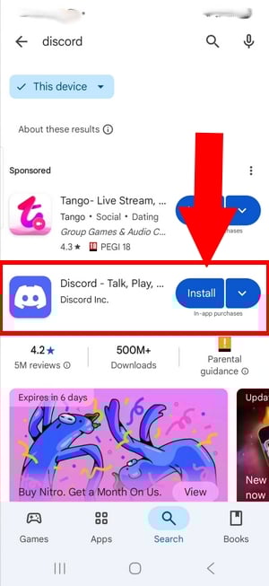 Installer Discord i Play Store