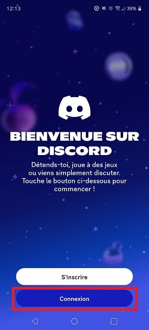 モバイルアプリ「Discord」のメインページ
