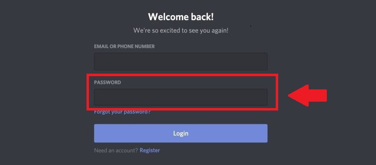 Discordにコンピュータからパスワードを入力して接続する