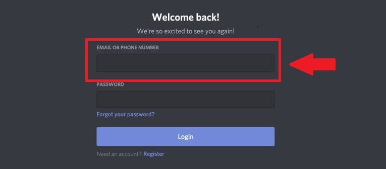 Discordに、メールアドレスまたは電話番号を使用してコンピューターからログインする