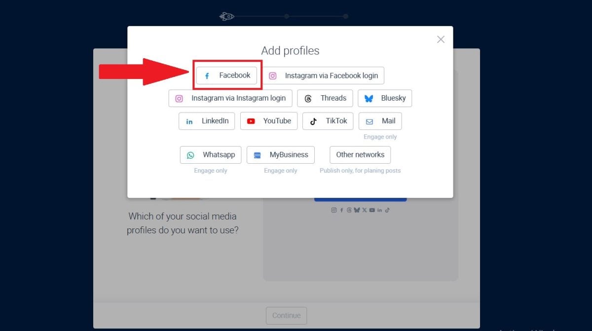 Fanpage Karma 上 Facebook 页面的登录和授权屏幕。. 